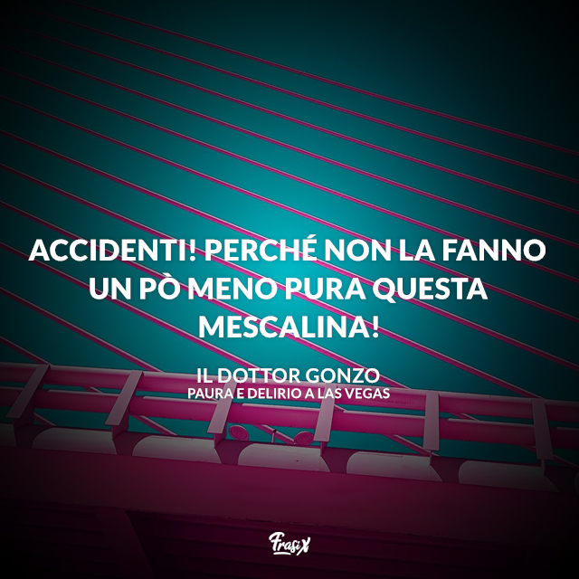 Accidenti! Perché non la fanno un pò meno pura questa mescalina!