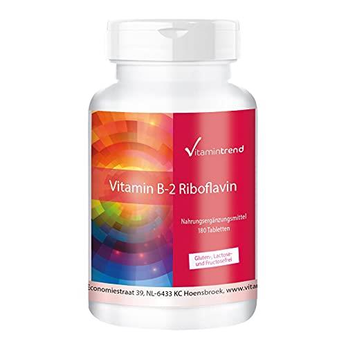 Vitamina B2 riboflavina 100mg - 180 compresse - Per 6 mesi - Vegan