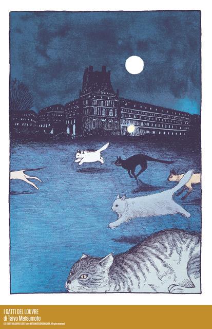 I gatti del Louvre nella notte corrono