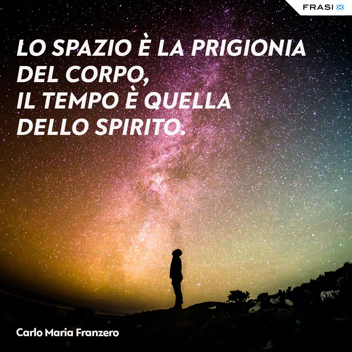 Immagine con frase su spazio tempo di Carlo Maria Franzero