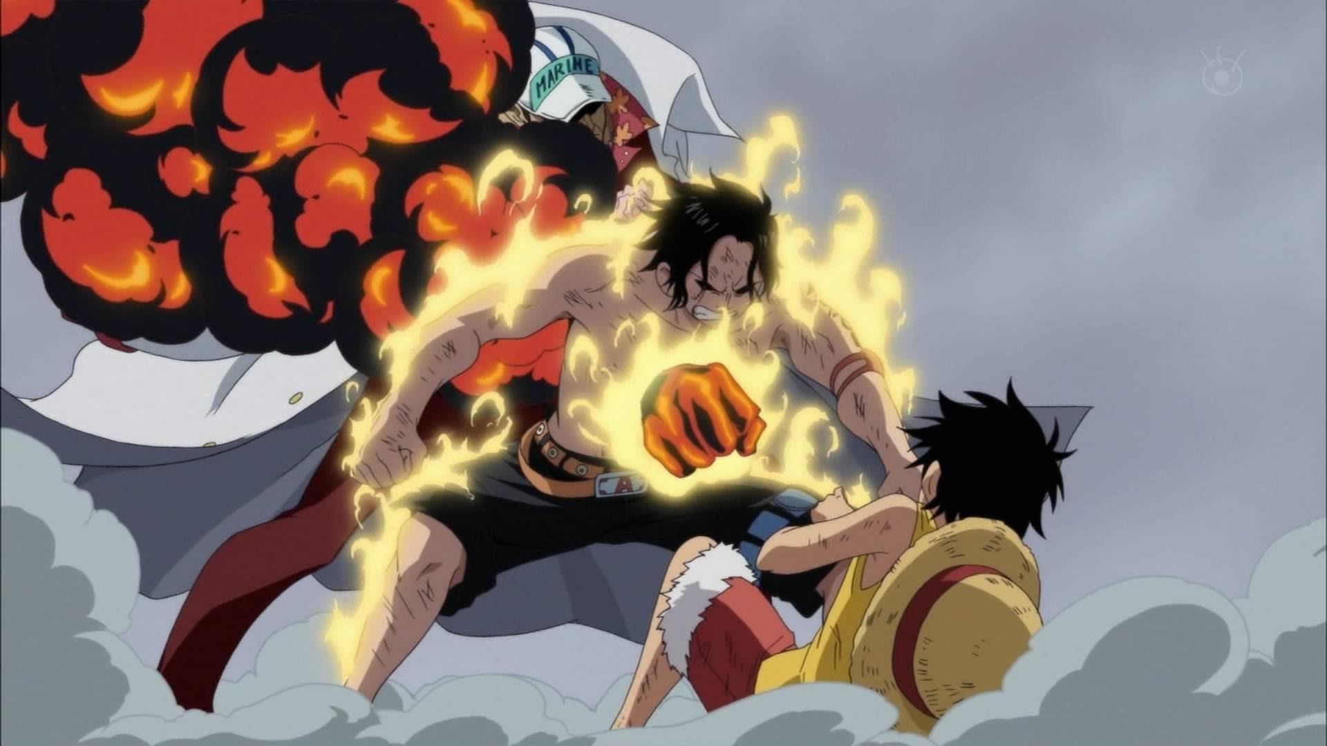 One Piece Ace salva Rufy morendo
