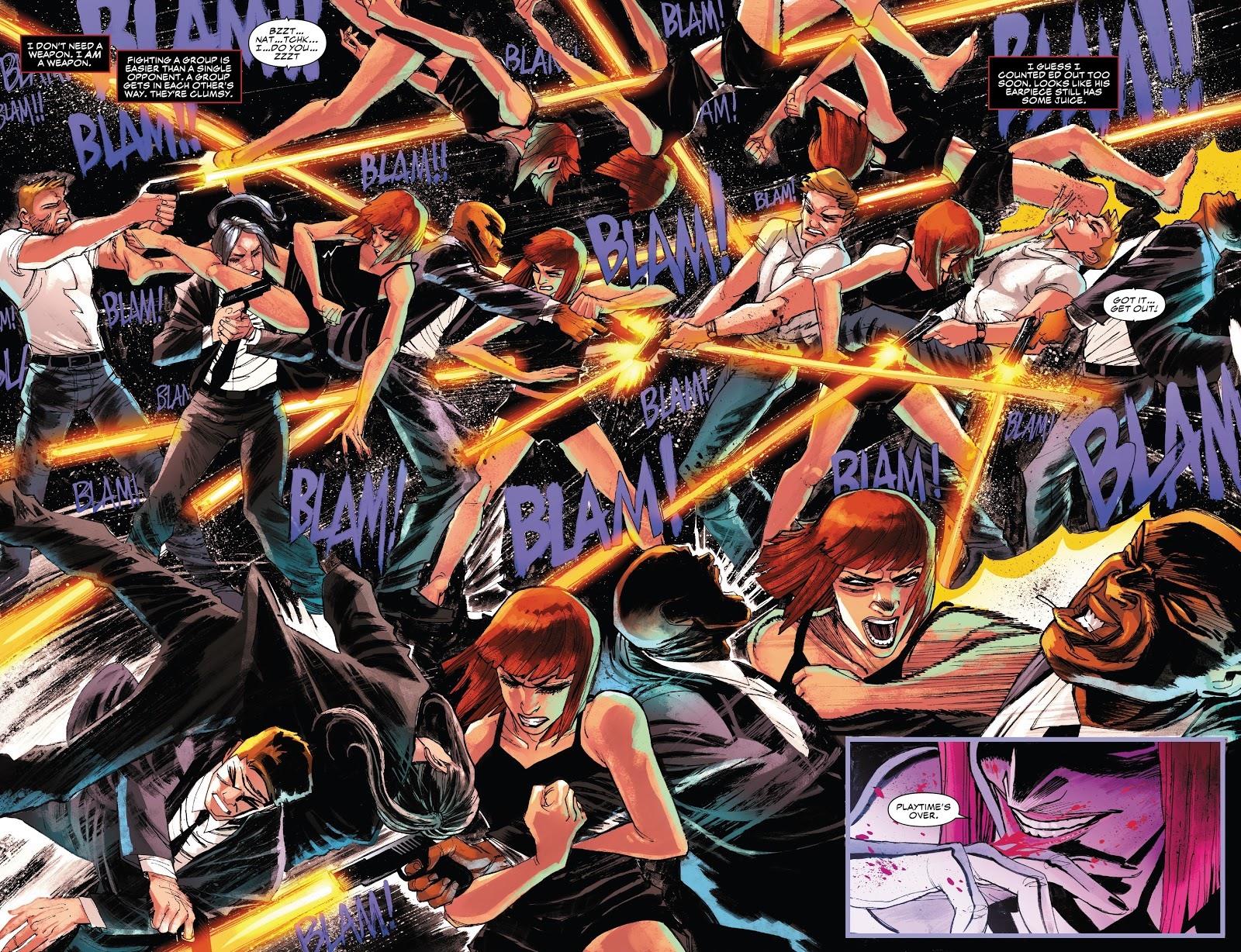 Vedova Nera in una tavola tratta da Black Widow: Gioco senza limiti