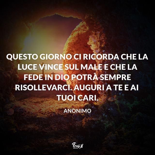 Questo giorno ci ricorda che la luce vince sul male e che la fede in Dio potrà sempre risollevarci.