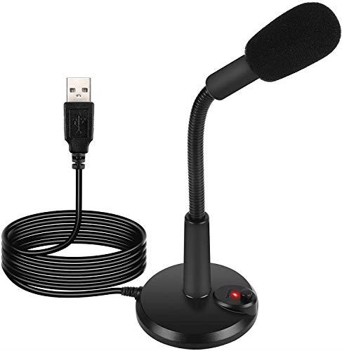 Microfono USB LarmTek per videoconferenze aziendali, registrazioni, chat, Skype, classi online, con pulsante mute con indicatore LED, compatibile con computer portatile, PC, MacBook