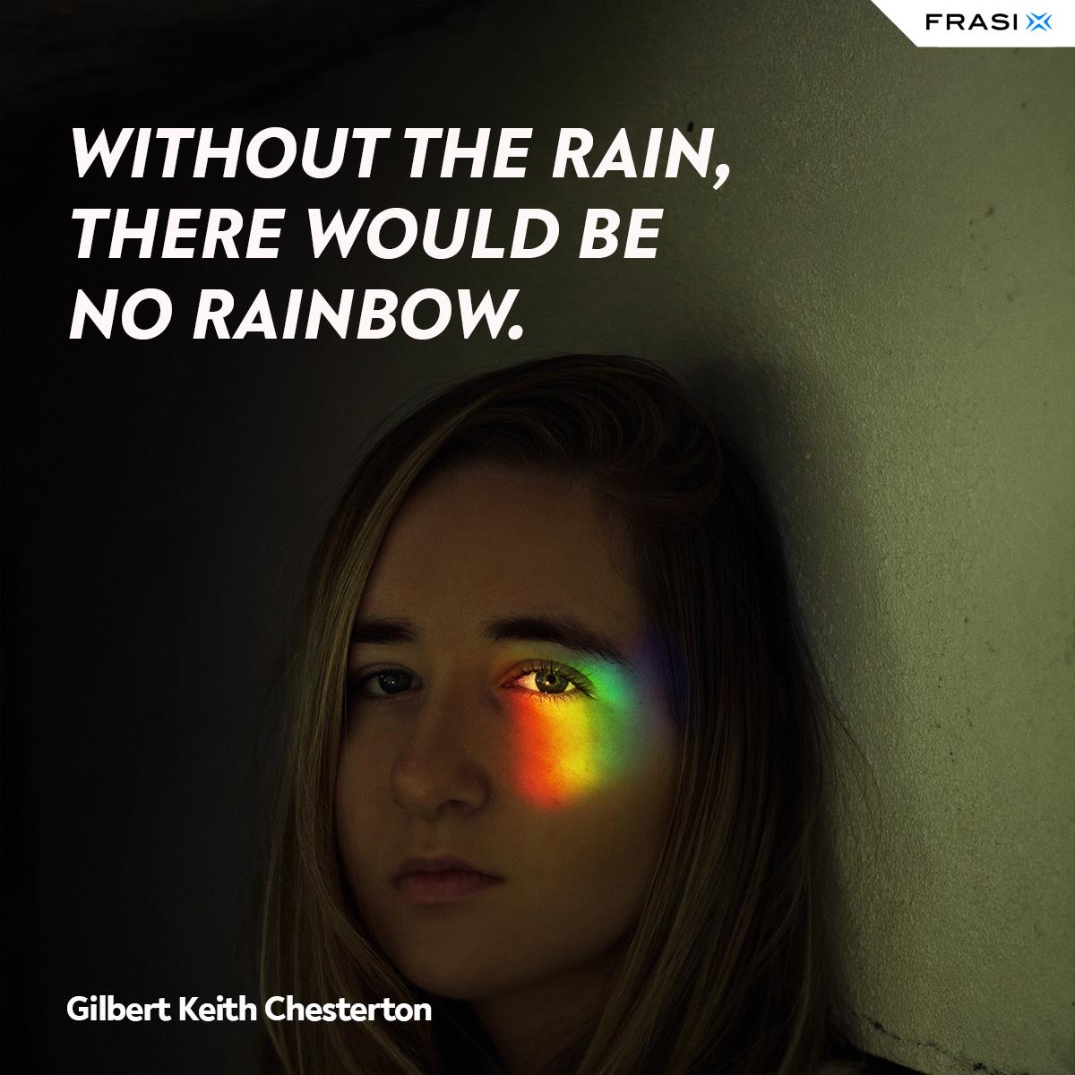 Immagine ragazza con frase arcobaleno Gilbert Keith Chesterton