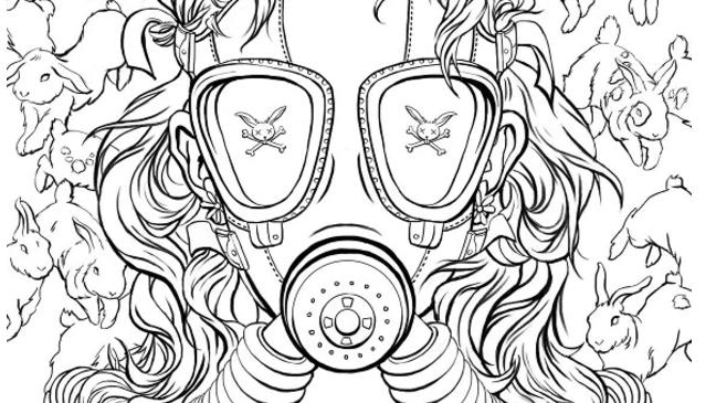 Una tavola del coloring book di Palahniuk