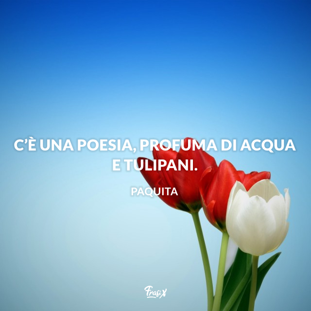 C’è una poesia, profuma di acqua e tulipani.
