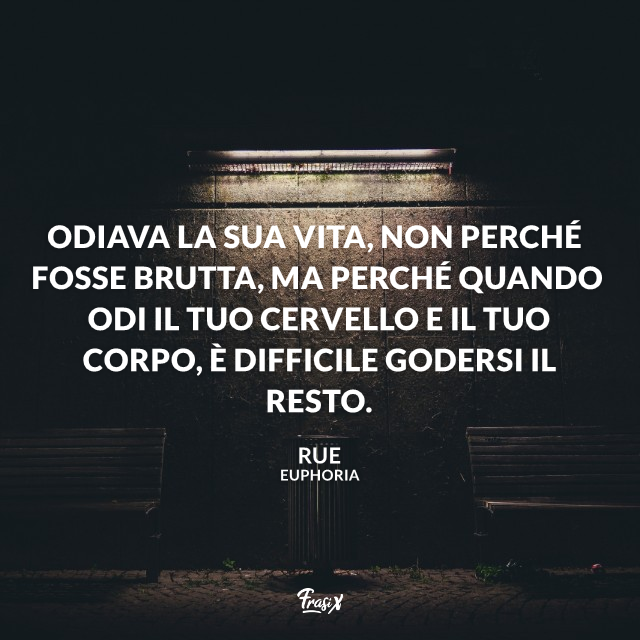 Odiava la sua vita, non perché fosse brutta, ma perché quando odi il tuo cervello e il tuo corpo, è difficile godersi il resto.