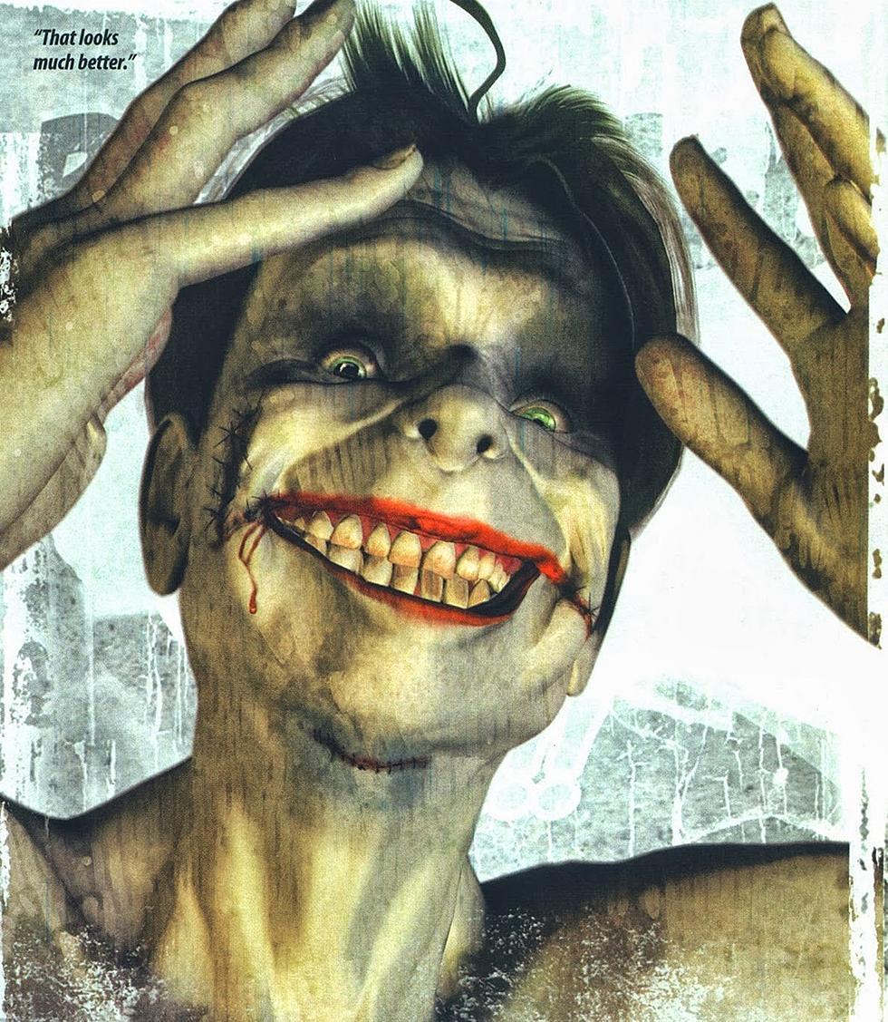 Primo piano del volto del Joker, disegnato da John Van Fleet
