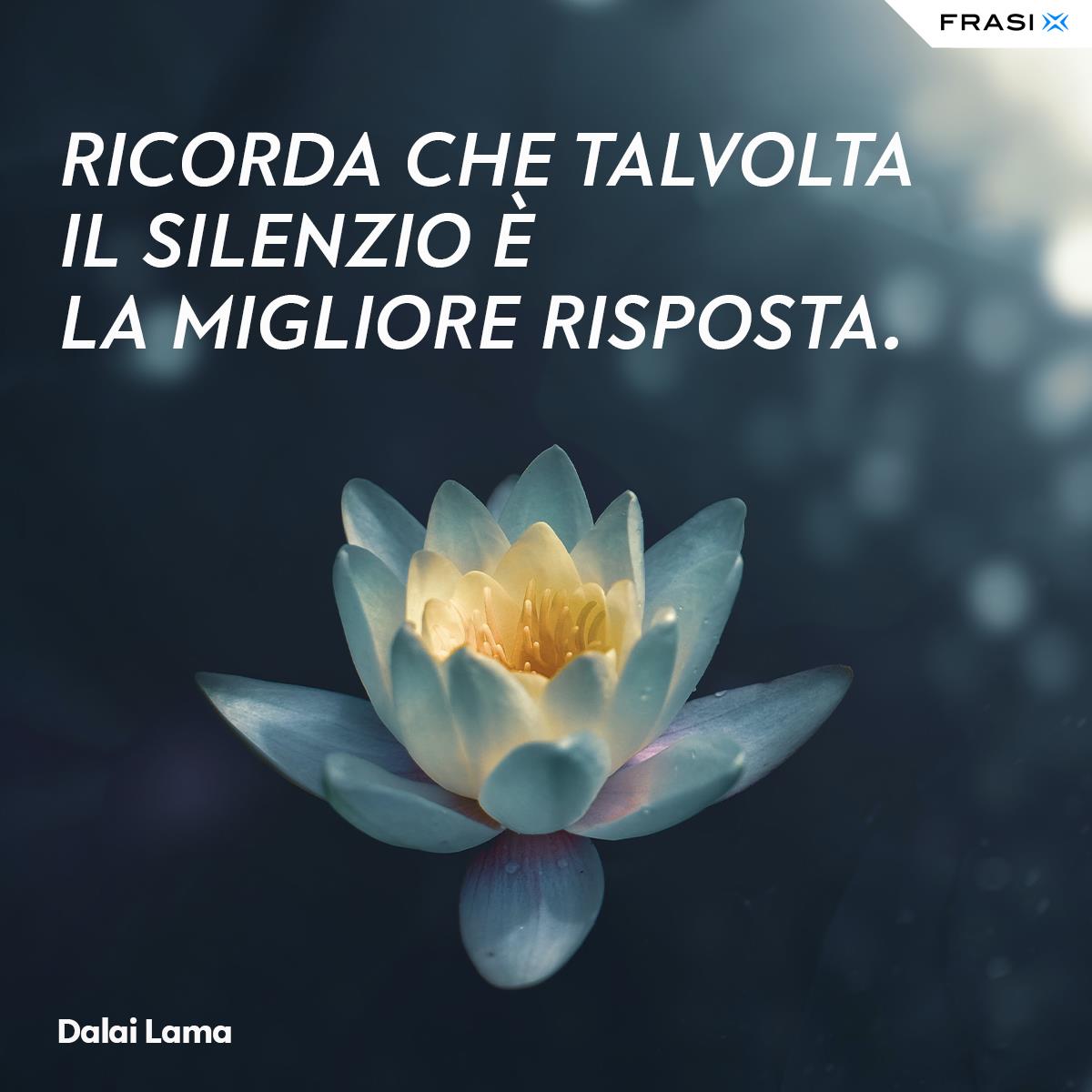 Frasi Dalai Lama 18 principi su silenzio