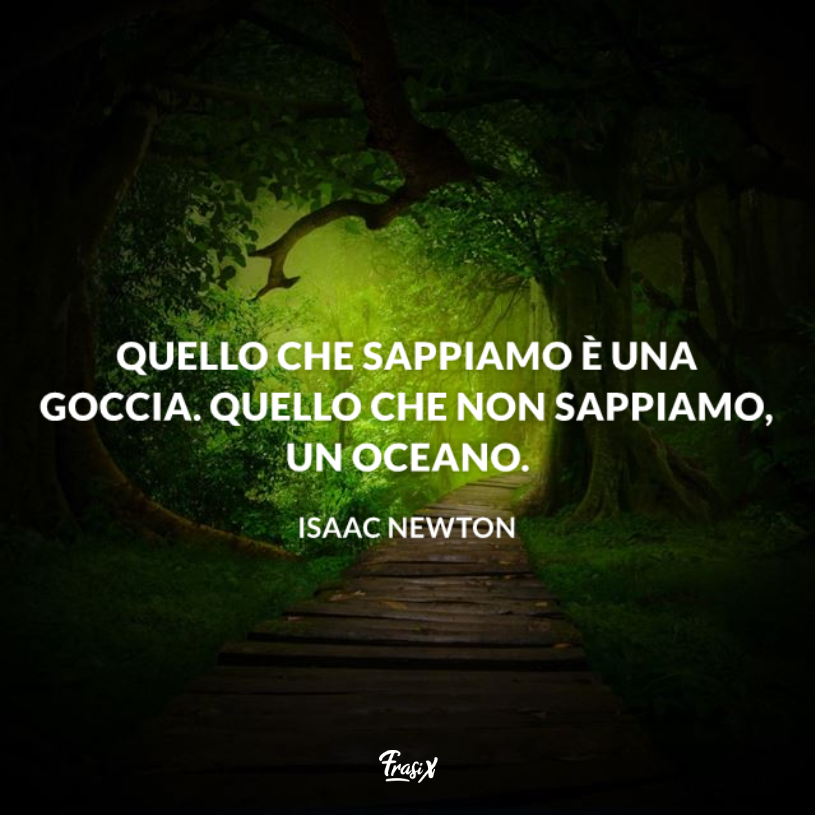 Immagine con citazione newton per pensieri famosi sulla conoscenza