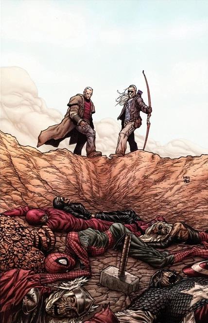 Wolverine e Occhio di Falco in una cover di Vecchio Logan