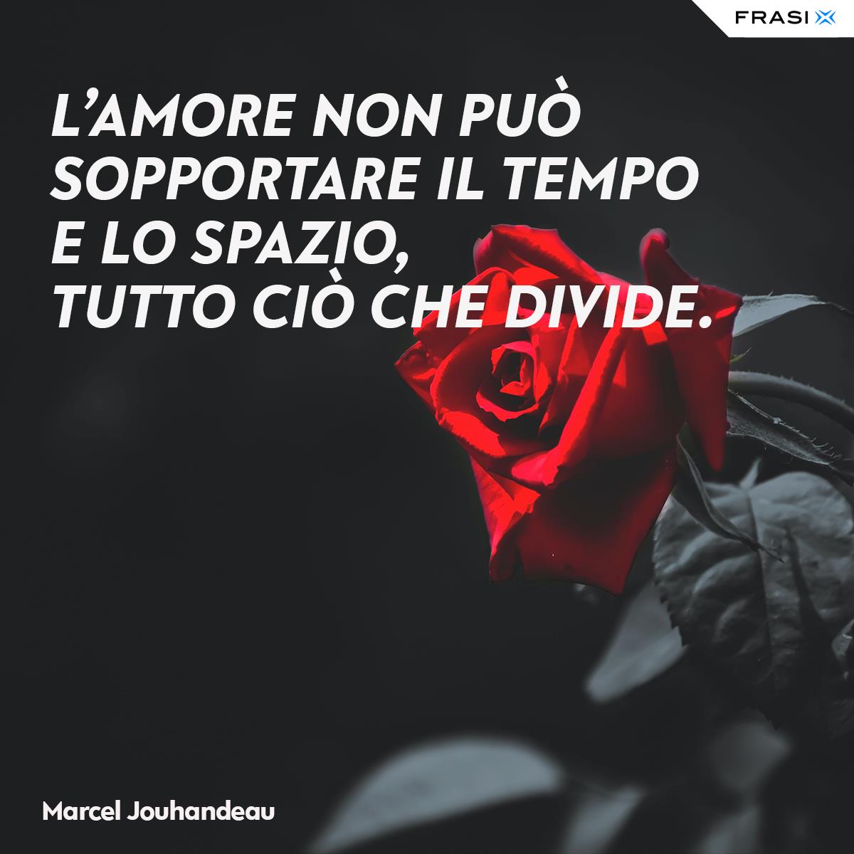 Immagine rosa con frase d'amore sullo spazio di Marcel Jouhandeau
