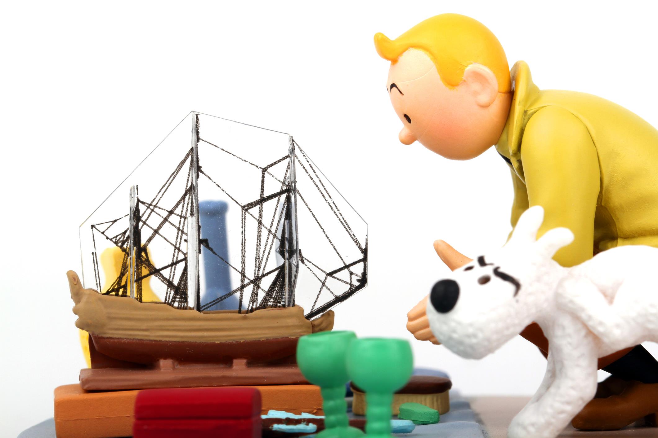 Pupazzi che riproducono Tintin e il suo cane