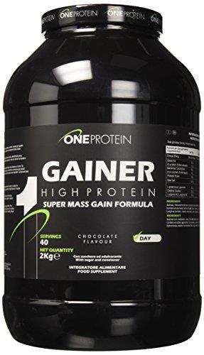 One Protein Gainer integratore alimentare a base di carboidrati e proteine con glutammina, arginina e creatina (Cioccolato, 2000 grammi)
