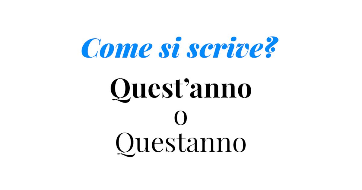 Un Anno Fa Come Si Scrive