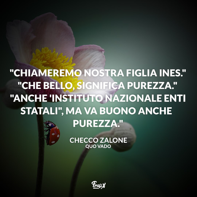 "Chiameremo nostra figlia Ines." "Che bello, significa purezza." "Anche 'Instituto nazionale enti statali", ma va buono anche purezza."