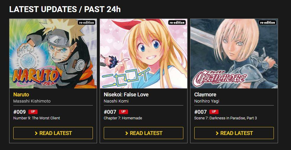 Naruto, Nisekoi e Claymore sono tra i manga disponibili grazie a Manga Plus