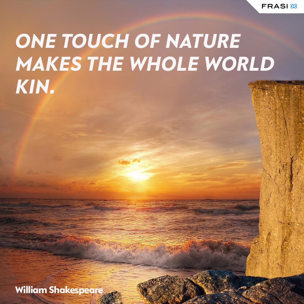 Immagine mare arcobaleno con frase in inglese William Shakespeare