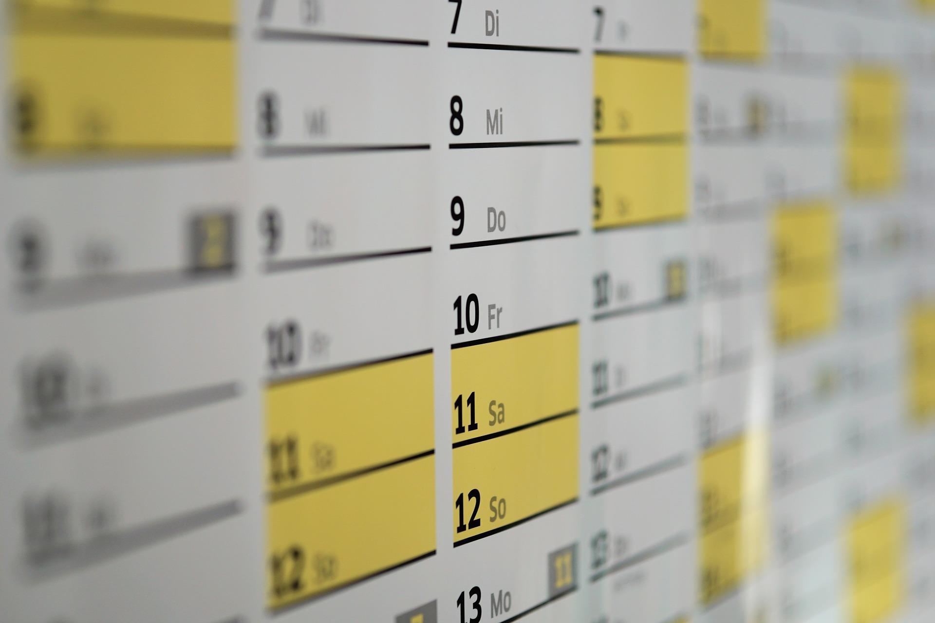 Calendario dieta dukan