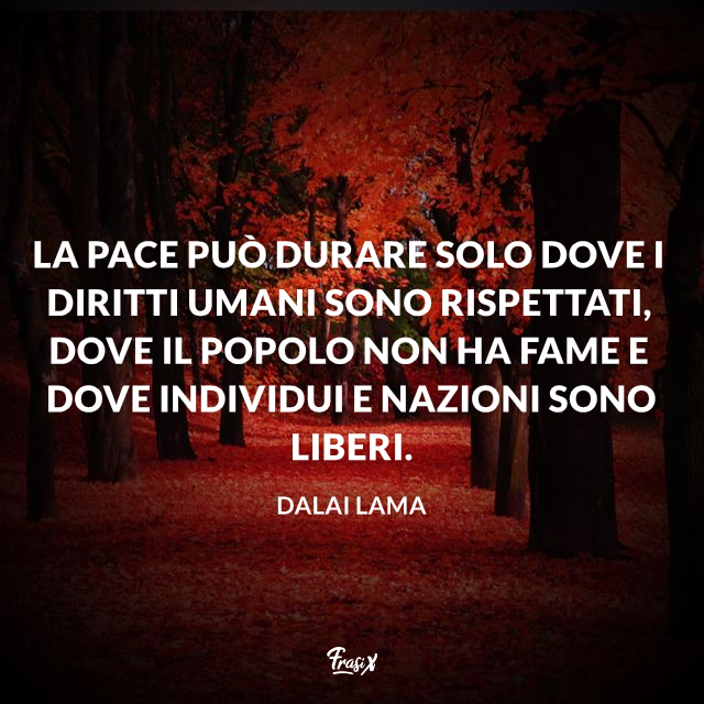 Immagine con frase sulla pace