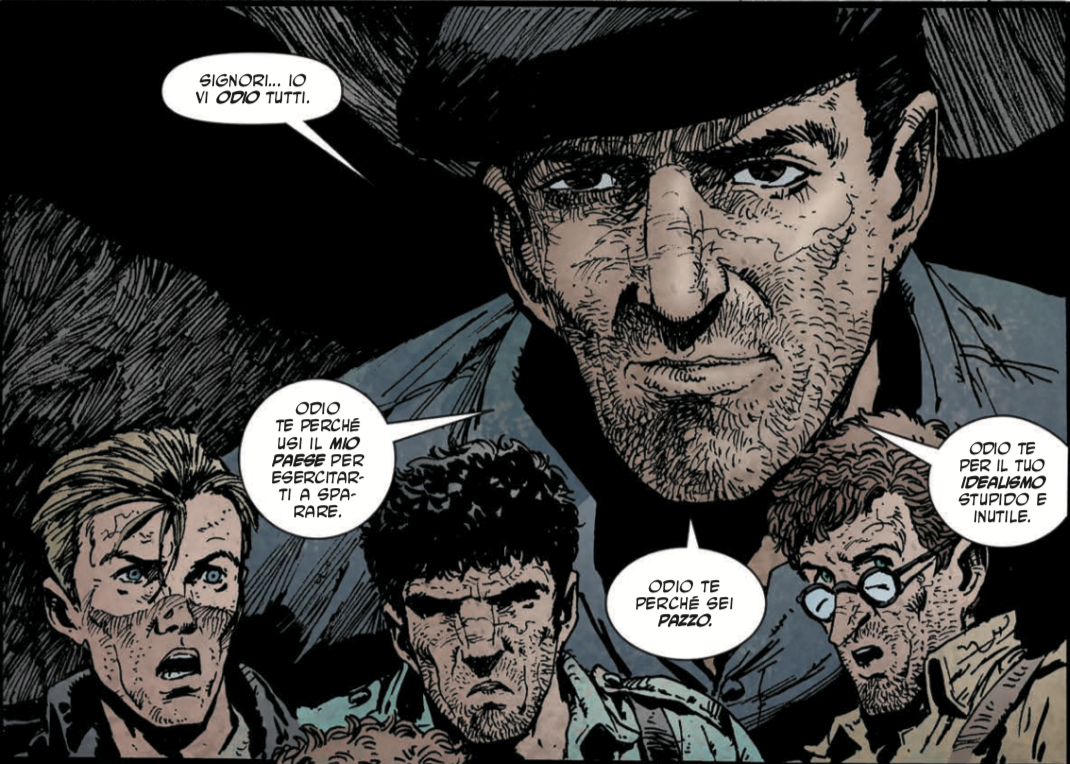 Vignetta con lo spagnolo de Le Storie di Guerra di Garth Ennis