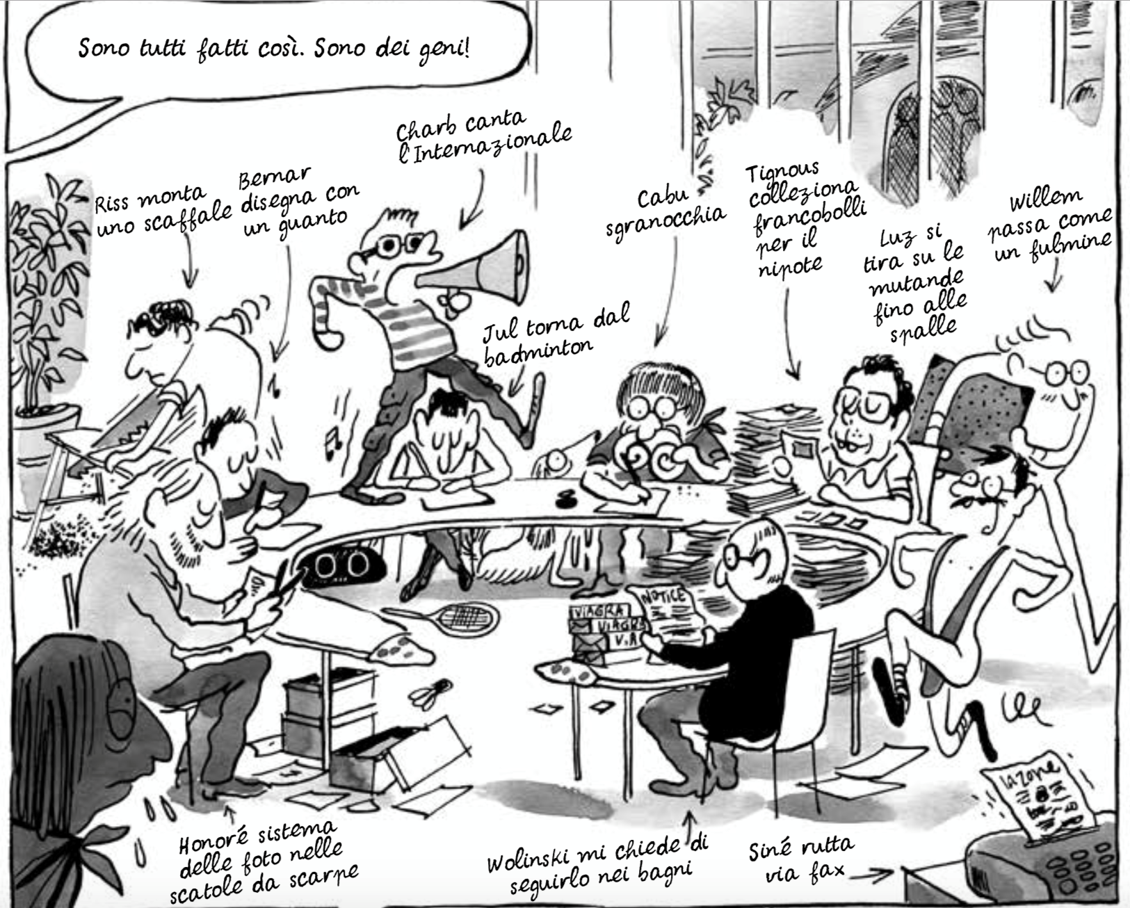 I vignettisti di Charlie Hebdo al lavoro