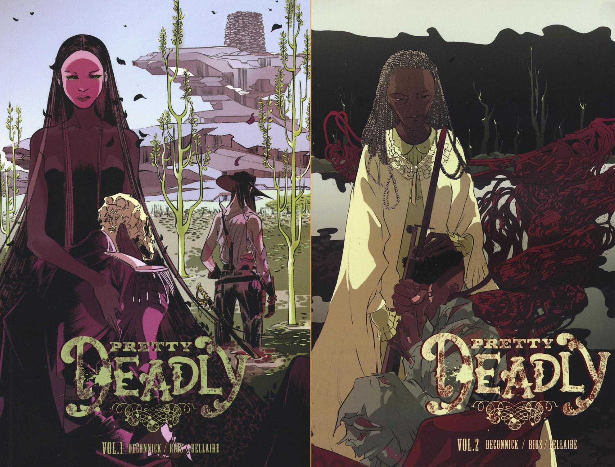 Le copertine dei primi due volumi di Pretty Deadly, pubblicati in Italia da BAO