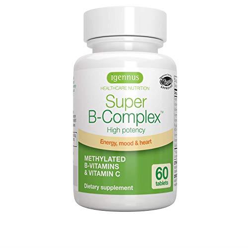 Vitamine B ad alta resistenza con folato, B6 & B12 più vitamina C, 60 compresse