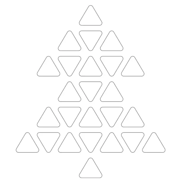 Albero di Natale geometrico formato da tanti triangoli