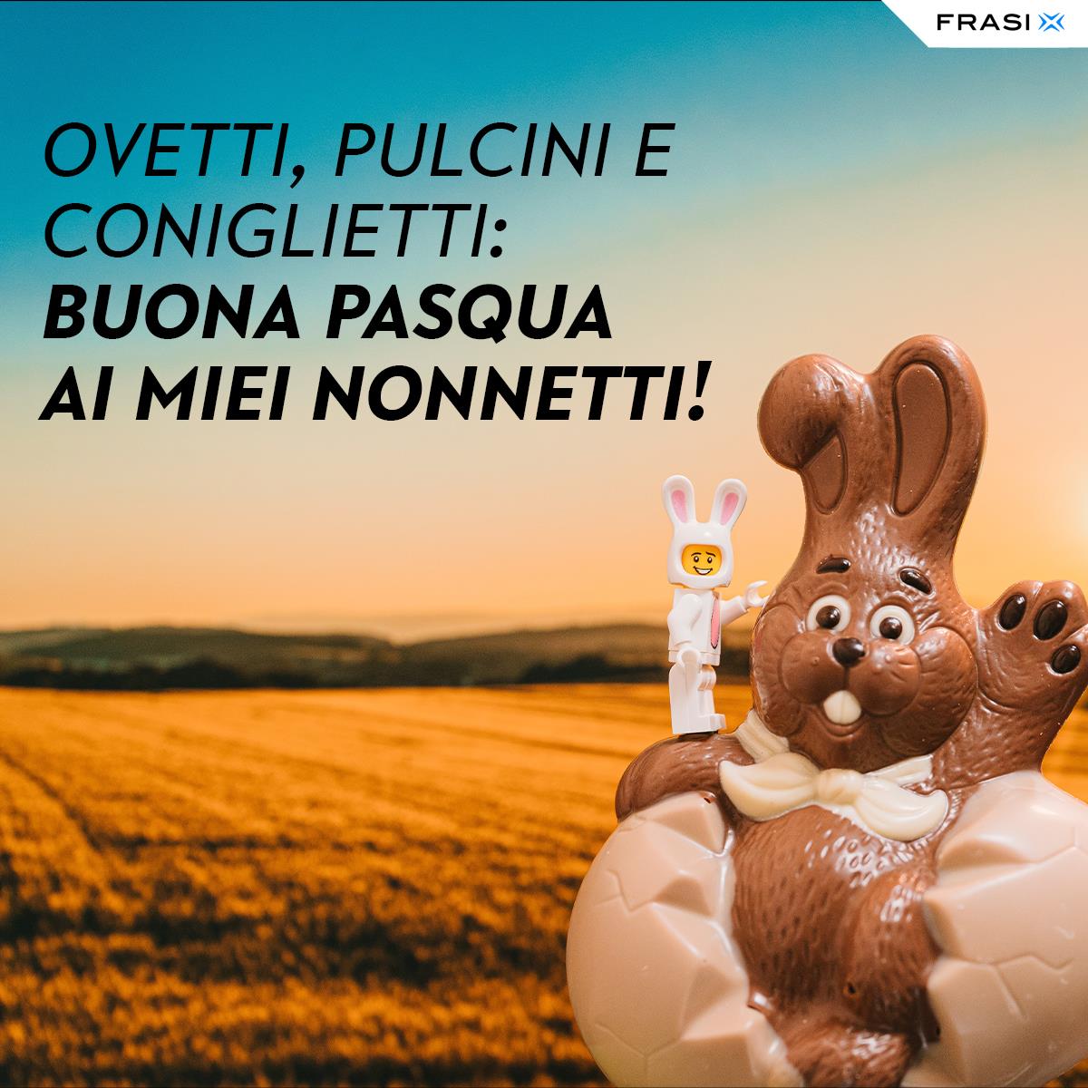 Frasi sulla Pasqua da bambini ovetti pulcini e coniglietti