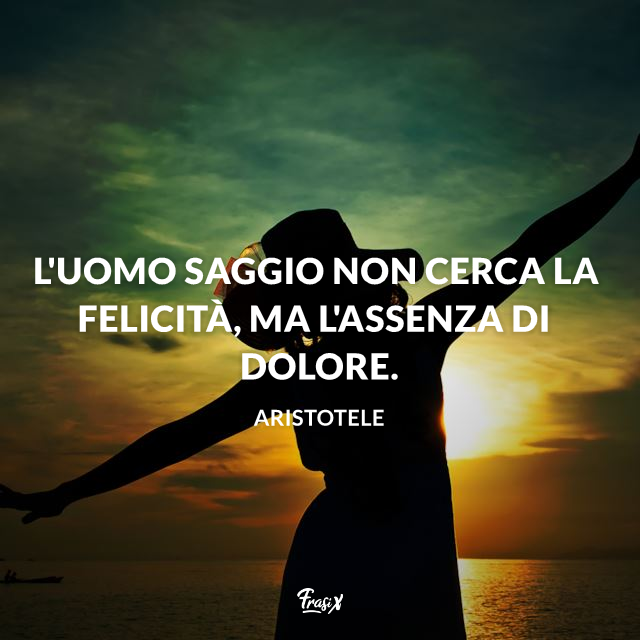 L'uomo saggio non cerca la felicità, ma l'assenza di dolore.