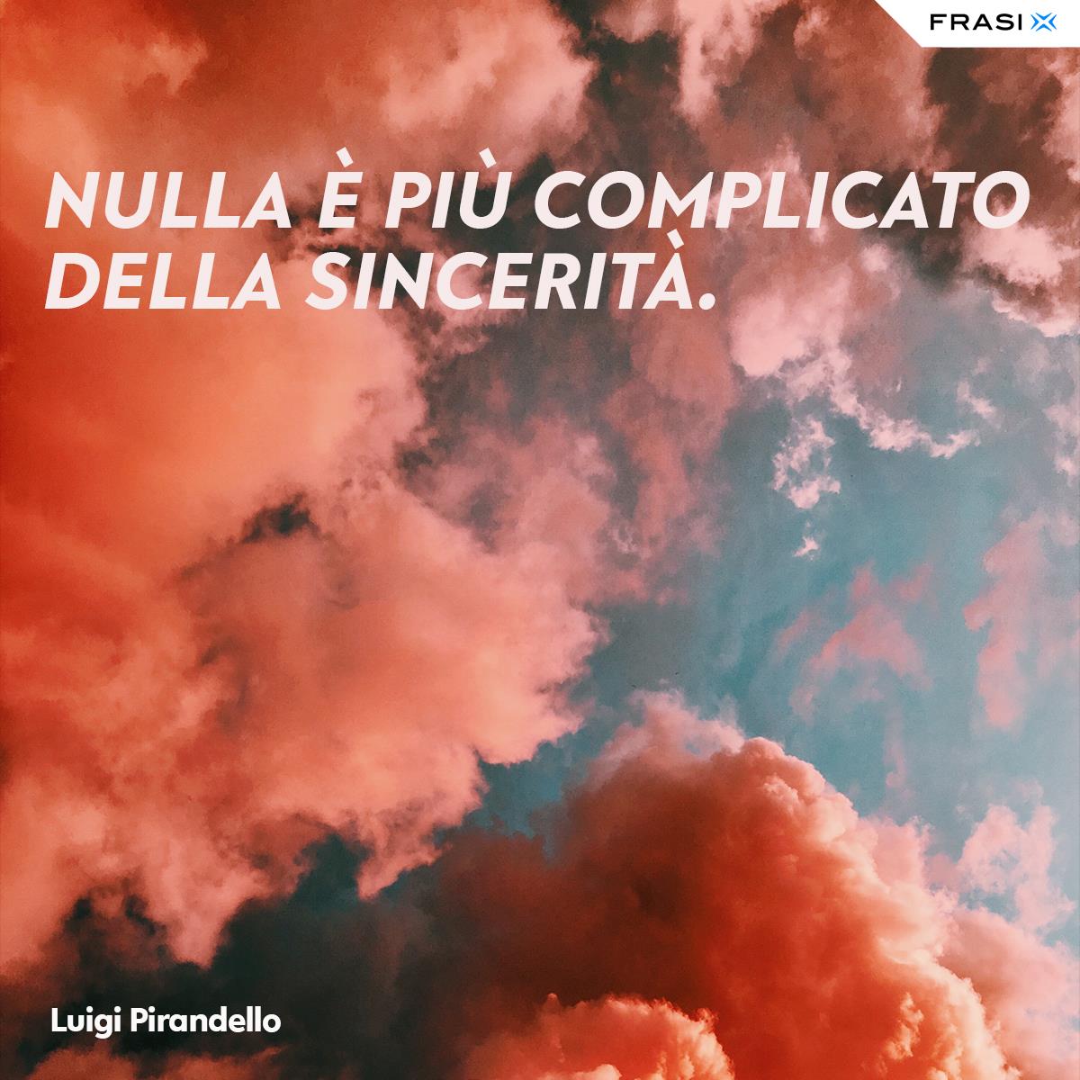 Immagine nuvole con frase sulla sincerità di Luigi Pirandello