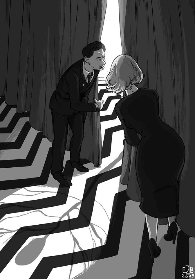 Un'illustrazione dedicata a Twin Peaks