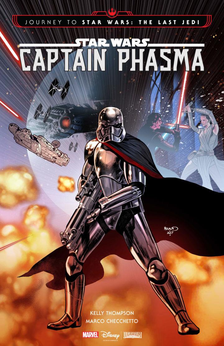 Captain Phasma e la sua lucente armatura disegnati da Marco Checchetto per la copertina della miniserie Marvel