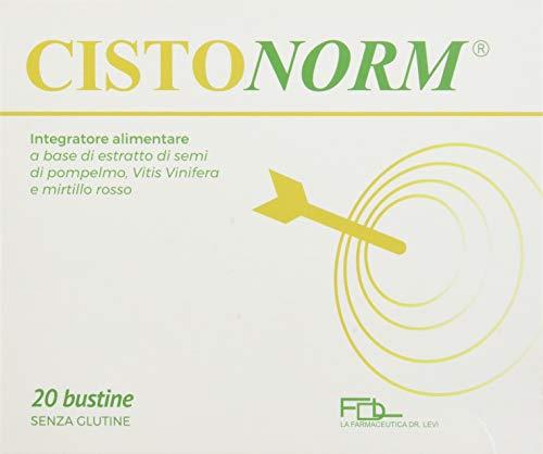 La Farmaceutica Dr. Levi CISTONORM Integratore Alimentare a Base di Estratto di Semi di Pompelmo, Vitis Vinifera e Mirtillo Rosso - 20 bustine