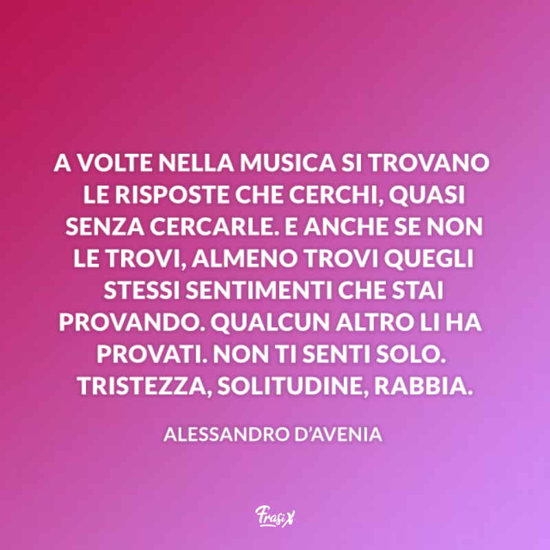 Immagine con citazione d'avenia per frasi musica belle