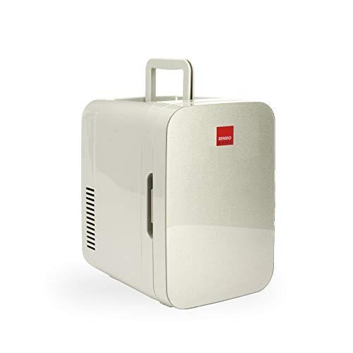 SENSIOHOME 10L Mini refrigeratore e riscaldatore | Compatibilità alimentazione AC + DC - Spina UK & EU | Compatto, portatile e silenzioso, Per la casa, camera da letto, auto, auto, vacanze (Argento)