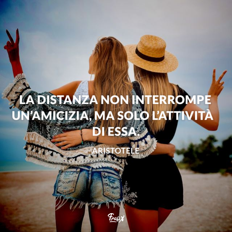 Immagine con citazione aristotele per lontani ma vicini frasi amicizia