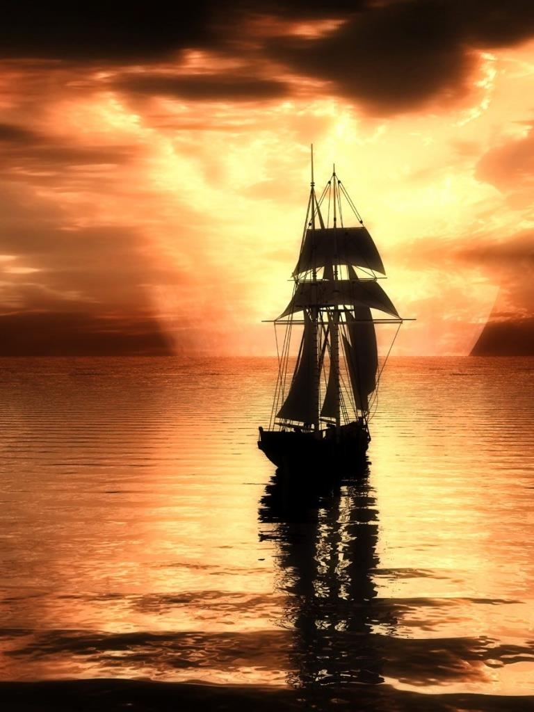 Una barca a vela al tramonto - Sfondi per PC, iPhone, Android e profilo WhatsApp da scaricare