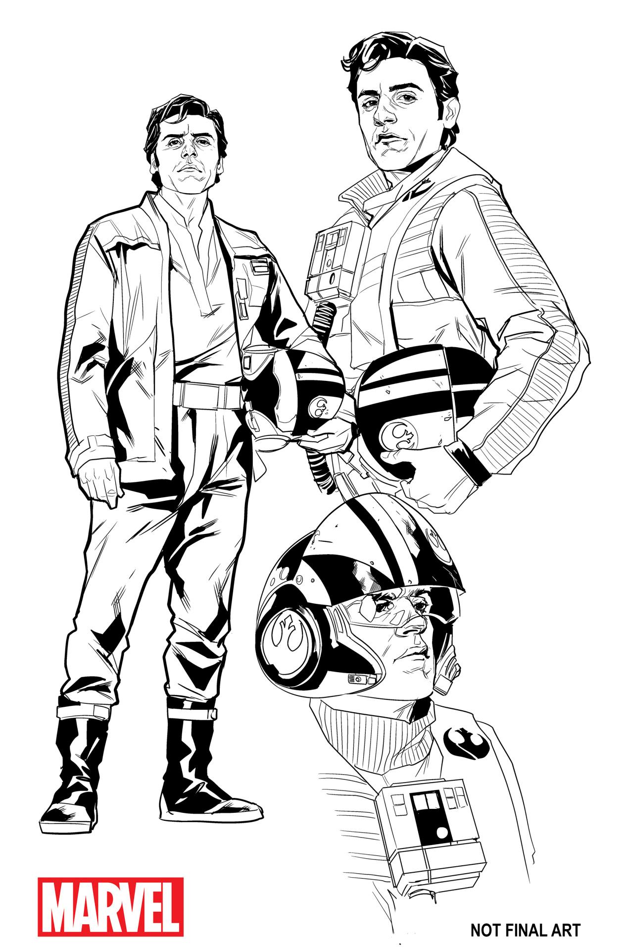 Poe Dameron, i bozzetti