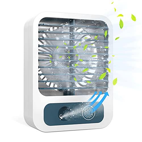 Hommand Mini Ventilatore da Tavolo, Ventola 3 velocità Si Raffredda Rapidamente, Ventilatore Nebulizzatore, Ventilatore Portatile, Ventilatore USB Ideale per Casa, Ufficio, Viaggi