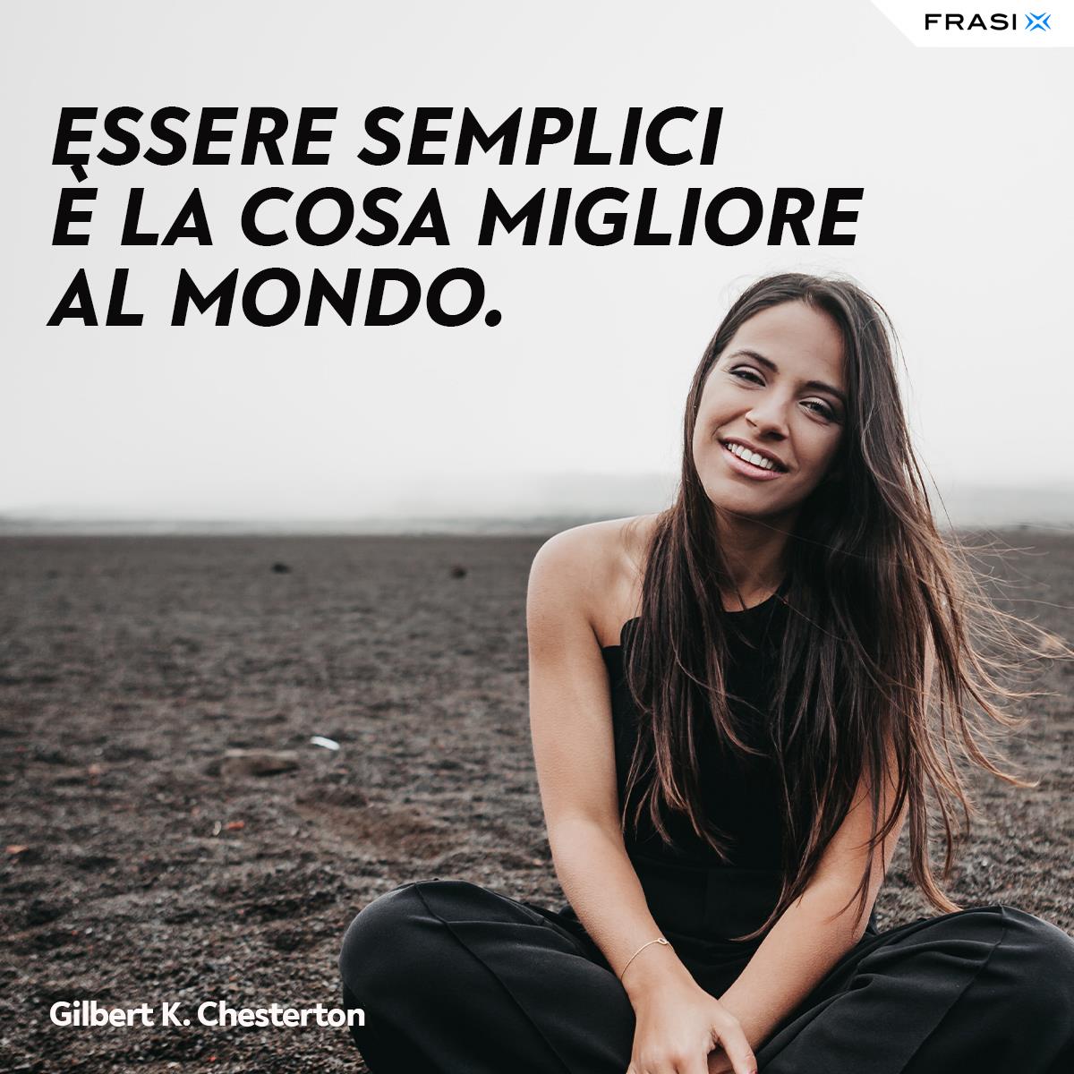 Immagine ragazza e frasi semplicità Gilbert K. Chesterton