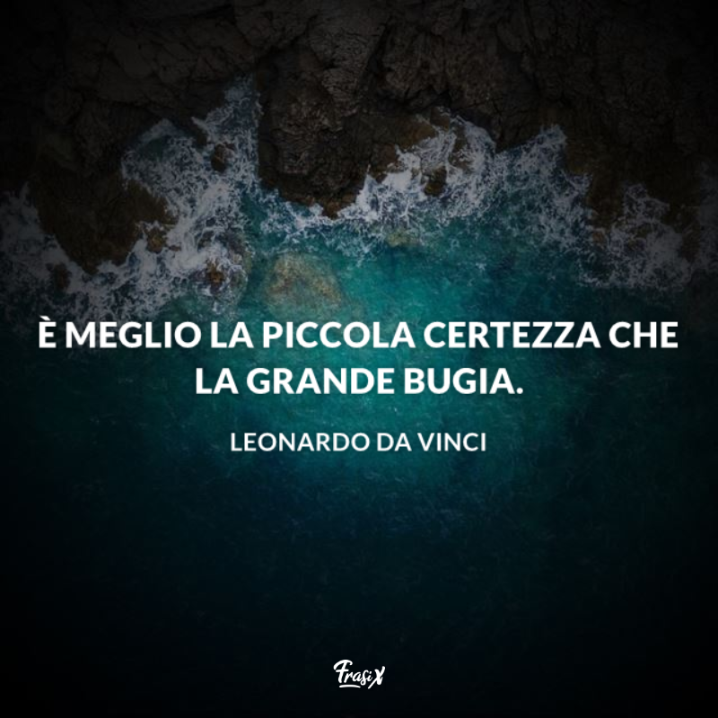 Immagine con testo sul tema della certezza per frasi celebri leonardo da vinci