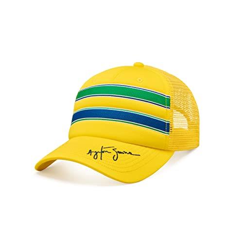Ayrton Senna - Collezione ufficiale di merchandise – Cappello a righe – giallo – taglia unica