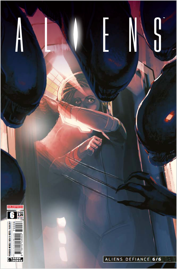 Cover di Aliens #6 con Zula minacciata dagli alieni