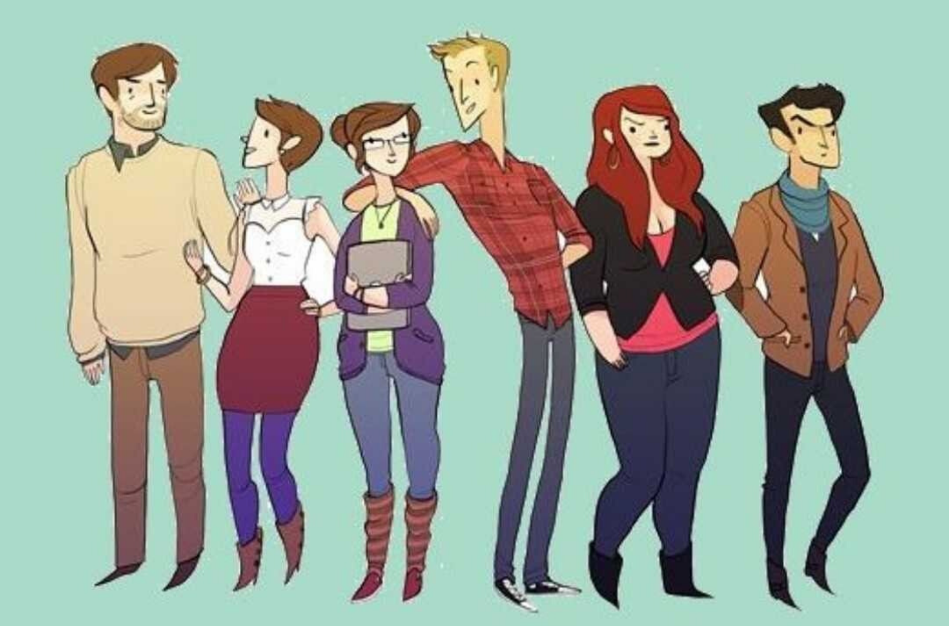 Un'illustrazione dei protagonisti del romanzo