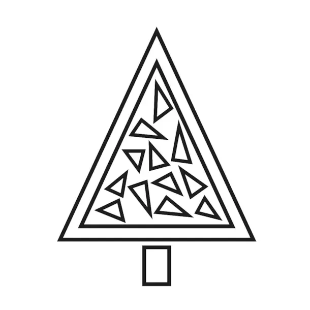 Albero di Natale con elementi triangolari da colorare