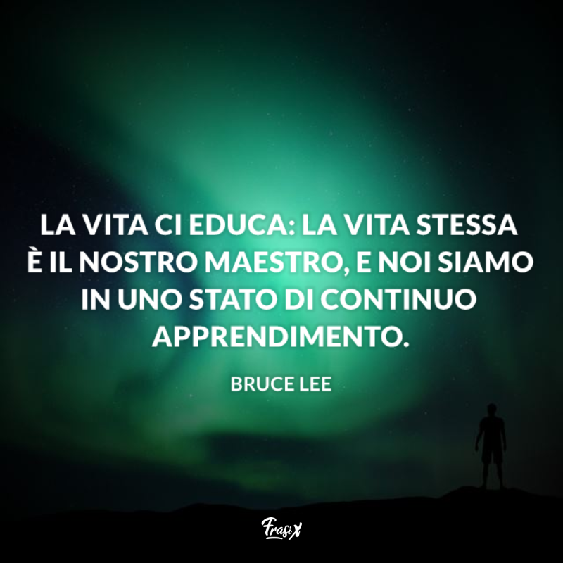 Immagine con citazione bruce lee per buongiorno con pensieri sulla vita