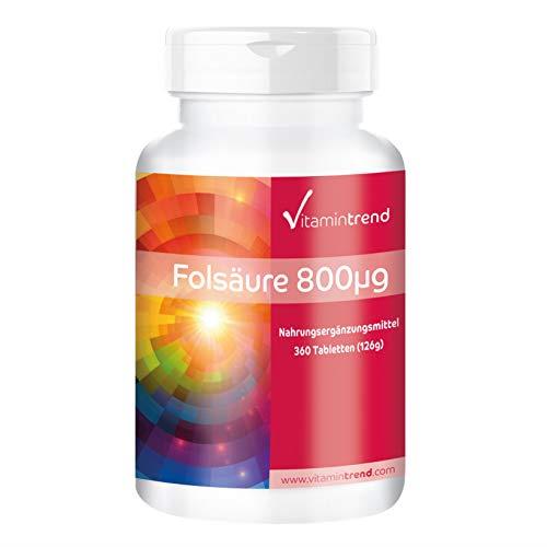 Acido folico in compresse 800mcg - 360 compresse - Per 1 anno - Vegan - Vitamina B9